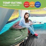 KingCamp Sleeping Bag for Adults, Extra Wide Flannel Sleeping Bag for Camping Backpacking, Warm & Cold Weather, Big and Tall, Lightweight, XL Size, Outdoor Olive