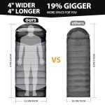 ETGLCOZY 0 Degree Winter Sleeping Bags for Adults, Cold Weather Portable Lightweight 3-4 Season Camping Sleeping Bags for Kids Girls Boys with Draft Tubes, 33.5in Wide Fits up to 6ft 6in Tall