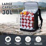 Men's and Women's Large Waterproof Insulated Cooler Backpack, Camping, Beach, Fishing, Picnic, Travel, Outdoor Leak Proof Cooler Backpack, 30 Liters, 48 Cans