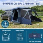 TIMBER RIDGE 5-9 Person SUV Tent with Screen Porch and Awning for Family Camping, Weather Resistant and Portable Van or Car Tent, Includes Rainfly and Storage Bag, 13' W X 10' L X 7.1' H, Blue