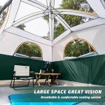 UNP Tents 6 Person Waterproof Windproof Easy Setup,Double Layer Family Camping Tent with 1 Mesh Door & 5 Large Mesh Windows -10'X9'X78in(H) (Dark Green)