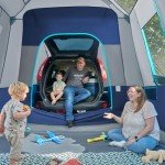 TIMBER RIDGE 5-9 Person SUV Tent with Screen Porch and Awning for Family Camping, Weather Resistant and Portable Van or Car Tent, Includes Rainfly and Storage Bag, 13' W X 10' L X 7.1' H, Blue