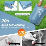 M KARMATER Self Inflating Sleeping Pad for Camping - 3.1" Thick Foam Sleeping Pad with Inflatable Bag, Lightweight Inflatable Camping Mattress Pad for Car Campings Backpacking Hiking Campings Mat