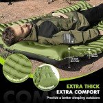QZWLFY Camping Sleeping Pad,Double Sleeping Pad for Camping-Self Inflating 4" Extra-Thick for 2 Person with Pillow Built-in Foot Pump Inflatable Sleeping Mat for Backpacking,Hiking,Traveling,Tent