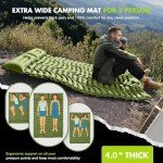 QZWLFY Camping Sleeping Pad,Double Sleeping Pad for Camping-Self Inflating 4" Extra-Thick for 2 Person with Pillow Built-in Foot Pump Inflatable Sleeping Mat for Backpacking,Hiking,Traveling,Tent