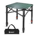VILLEY Folding Camping Square Table with Carry Bag, Lightweight Aluminum Adjustable Square Table for Outdoor, Camping, Picnic, Backyards, BBQ (S)