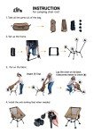 iClimb Ultralight Compact Camping Folding Beach Chair with Anti-Sinking Large Feet and Back Support Webbing (Black - Square Frame)