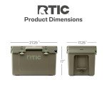 RTIC Ultra-Light 52 Quart Hard Cooler Insulated Portable Ice Chest Box for Beach, Drink, Beverage, Camping, Picnic, Fishing, Boat, Barbecue, 30% Lighter Than Rotomolded Coolers, Olive