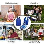 Camp Kitchen Utensil Organizer Travel Set Portable BBQ Camping Cookware Stainless Steel Utensils Travel Kit Outdoor Equipment Cutting Board Tongs Scissors Knife Ladle Spatula