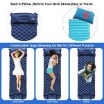 WANNTS Sleeping Pad, Ultralight Inflatable Sleeping Pad for Camping, Built-in Pump, Ultimate for Hiking - Airpad, Carry Bag,-Compact & Lightweight Camping pad(Blue)