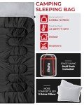 Ohuhu Sleeping Bags for Adults, Double Sleeping Bag with 2 Pillows Queen Size Two Person Sleeping Bag for Camping Hiking Backpacking Waterproof Sleeping Bag for Cold Weather & Warm