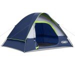 Camping Tent 4 Person, Waterproof Windproof Tent with Rainfly Easy Set up-Portable Dome Tents for Camping (Dark Blue)