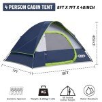 Camping Tent 4 Person, Waterproof Windproof Tent with Rainfly Easy Set up-Portable Dome Tents for Camping (Dark Blue)