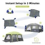 CAMEL CROWN Camping Tents 10 Person Family Cabin Tent with 2 Doors and 4 Windows Large Multiple Room Tent with Floor Mats Tents for Camping Outdoor Hiking (Green, 10 Person)