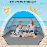 Venustas Beach Tent Sun Shelter for 3/4-5/6-7/8-10 Person, UPF 50+ UV Protection Portable Beach Canopy, Lightweight and Easy Setup Cabana
