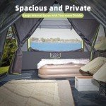 CAMEL CROWN Camping Tents 10 Person Family Cabin Tent with 2 Doors and 4 Windows Large Multiple Room Tent with Floor Mats Tents for Camping Outdoor Hiking (Green, 10 Person)