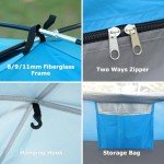 Venustas Beach Tent Sun Shelter for 3/4-5/6-7/8-10 Person, UPF 50+ UV Protection Portable Beach Canopy, Lightweight and Easy Setup Cabana