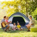 Camping Tent 4 Person, Waterproof Windproof Tent with Rainfly Easy Set up-Portable Dome Tents for Camping (Dark Blue)