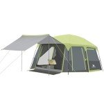 CAMEL CROWN Camping Tents 10 Person Family Cabin Tent with 2 Doors and 4 Windows Large Multiple Room Tent with Floor Mats Tents for Camping Outdoor Hiking (Green, 10 Person)