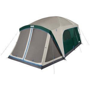 Coleman Skylodge 12-Person Camping Tent with Screen Room, Evergreen