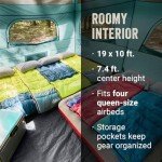 Coleman Skylodge 12-Person Camping Tent with Screen Room, Evergreen