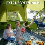 TIMBER RIDGE 5-9 Person SUV Tent with Screen Porch and Awning for Family Camping, Weather Resistant and Portable Van or Car Tent, Includes Rainfly and Storage Bag, 13' W X 10' L X 7.1' H, Green