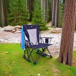 GCI Outdoor Comfort Pro Rocker Collapsible Rocking Chair & Outdoor Camping Chair, Indigo Blue