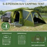 TIMBER RIDGE 5-9 Person SUV Tent with Screen Porch and Awning for Family Camping, Weather Resistant and Portable Van or Car Tent, Includes Rainfly and Storage Bag, 13' W X 10' L X 7.1' H, Green
