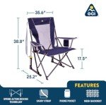 GCI Outdoor Comfort Pro Rocker Collapsible Rocking Chair & Outdoor Camping Chair, Indigo Blue
