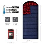 PALLYGO 0 Degree Sleeping Bag Cotton Flannel Sleeping Bags for Adults Cold Weather Camping Winter Zero Degree Warm Weather Big and Tall Right Zip