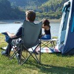 TIMBER RIDGE Oversized Folding Camping Chair for Adults, Support 550 LBS Heavy Duty with Cup Holder Side Pocket for Camping, Lawn, Picnic, 2 Pack(Navy)