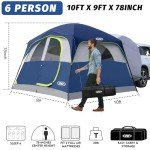 UNP SUV Tent for Camping, 6-Person Car Camping Tents, SUV Tailgate Tent for Outdoor, Easy Set Up with Rainfly 10'x9'x78in(H) (Dark Blue)