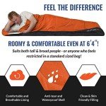 VENTURE 4TH 3-Season XL Backpacking Sleeping Bag, Camping Sleeping Bags for Adults & Kids - Lightweight, Comfortable, Water Resistant, Ideal for Hiking, Camping & Outdoor – Orange/Gray