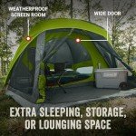 Coleman Skydome 6-Person Camping Tent with Screen Room, Rock Grey