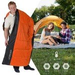 VENTURE 4TH 3-Season XL Backpacking Sleeping Bag, Camping Sleeping Bags for Adults & Kids - Lightweight, Comfortable, Water Resistant, Ideal for Hiking, Camping & Outdoor – Orange/Gray