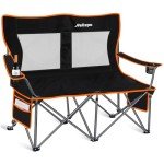 Camping Chairs Oversized Camping Chair Portable Lawn Chair Double Camping Chair for Adults Heavy Duty Folding Chair Support 700LBS with Big Side Organizer Pockets for Camping/Car Trunk/Beach/Campfires
