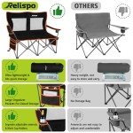 Camping Chairs Oversized Camping Chair Portable Lawn Chair Double Camping Chair for Adults Heavy Duty Folding Chair Support 700LBS with Big Side Organizer Pockets for Camping/Car Trunk/Beach/Campfires