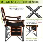 Camping Chairs Oversized Camping Chair Portable Lawn Chair Double Camping Chair for Adults Heavy Duty Folding Chair Support 700LBS with Big Side Organizer Pockets for Camping/Car Trunk/Beach/Campfires