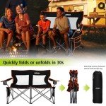 Camping Chairs Oversized Camping Chair Portable Lawn Chair Double Camping Chair for Adults Heavy Duty Folding Chair Support 700LBS with Big Side Organizer Pockets for Camping/Car Trunk/Beach/Campfires