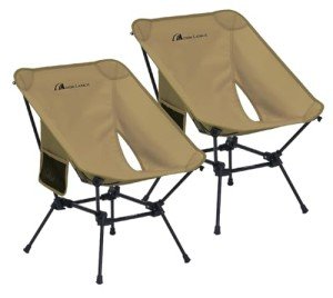 MOON LENCE Portable Camping Chair, Backpacking Chair, Ultralight & Compact, 400 lbs Capacity, for Outdoor Camp, Travel, Beach, Picnic, Hiking (Khaki 2 Pack)