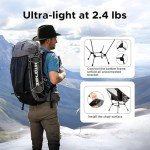 HITORHIKE Camping Chair Backpack Camping Folding Chair Breathable Mesh Structure Aluminum Frame with 2 Side Pockets Camping Chair Compact Ultralight Carrying Bag(Navy Blue,1PC)