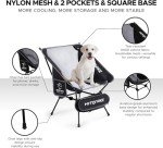 HITORHIKE Camping Chair Backpack Camping Folding Chair Breathable Mesh Structure Aluminum Frame with 2 Side Pockets Camping Chair Compact Ultralight Carrying Bag(Navy Blue,1PC)
