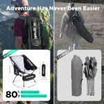 HITORHIKE Camping Chair Backpack Camping Folding Chair Breathable Mesh Structure Aluminum Frame with 2 Side Pockets Camping Chair Compact Ultralight Carrying Bag(Navy Blue,1PC)