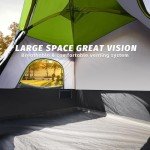 UNP 4-Person Tent, Portable Cabin Tent, Camping Tent 4-Person Easy Set Up, Waterproof with Top Rainfly for Outdoor Camping/Hiking (Fluorescent Green)