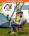 Sportneer Camping Chairs, Lightweight Outdoor Chairs with 2 Side Pockets & Storage Bag, Foldable & Portable Lawn Chairs for Camping Hiking Lawn Picnic Beach Outdoor Travel (1, Orange)
