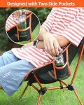 Sportneer Camping Chairs, Lightweight Outdoor Chairs with 2 Side Pockets & Storage Bag, Foldable & Portable Lawn Chairs for Camping Hiking Lawn Picnic Beach Outdoor Travel (1, Orange)