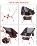 Sportneer Camping Chairs, Lightweight Outdoor Chairs with 2 Side Pockets & Storage Bag, Foldable & Portable Lawn Chairs for Camping Hiking Lawn Picnic Beach Outdoor Travel (1, Orange)