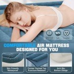 VOSSER Queen Air Mattress with Built-in Pump,18''Fast & Easy Inflation/Deflation Inflatable Mattress, Foldable Blow Up Mattress with Storage Bag, Inflatable Bed for Home, Camping & Guests