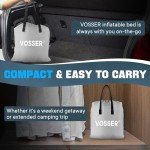 VOSSER Queen Air Mattress with Built-in Pump,18''Fast & Easy Inflation/Deflation Inflatable Mattress, Foldable Blow Up Mattress with Storage Bag, Inflatable Bed for Home, Camping & Guests