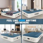 VOSSER Queen Air Mattress with Built-in Pump,18''Fast & Easy Inflation/Deflation Inflatable Mattress, Foldable Blow Up Mattress with Storage Bag, Inflatable Bed for Home, Camping & Guests